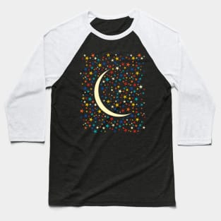 Crescent Moon & Starry Sky Baseball T-Shirt